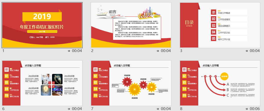 年度工作总结汇报PPT模板