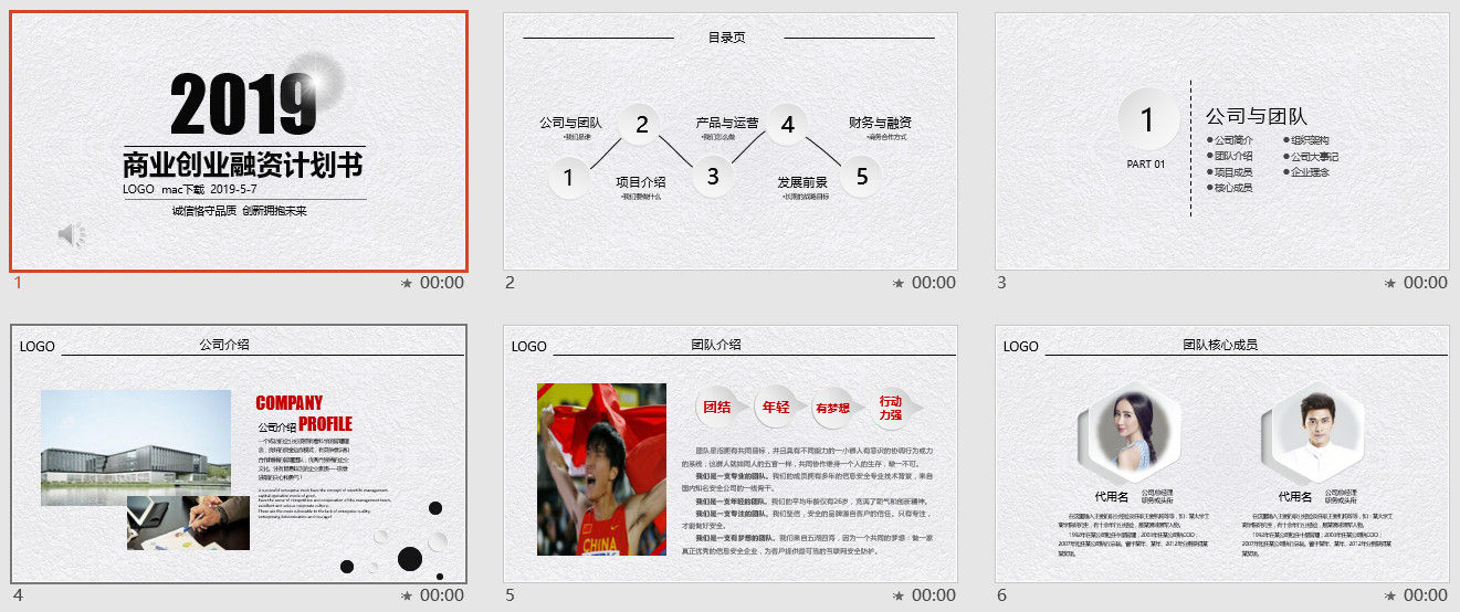 高端大气商业创业融资计划书PPT模板