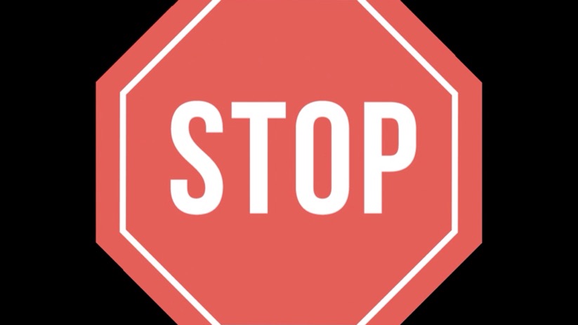 停车stop信号牌从有到无高清视频素材