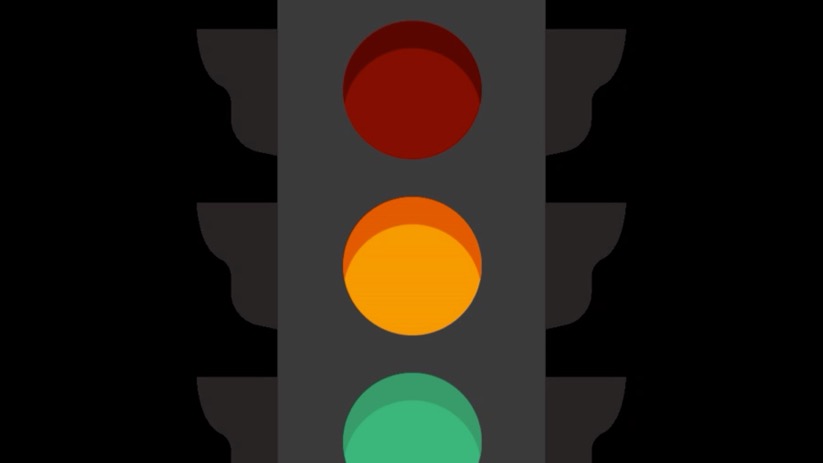 循环亮起的红绿灯高清视频素材