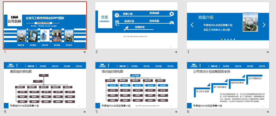 企业员工教育培训动态PPT模板