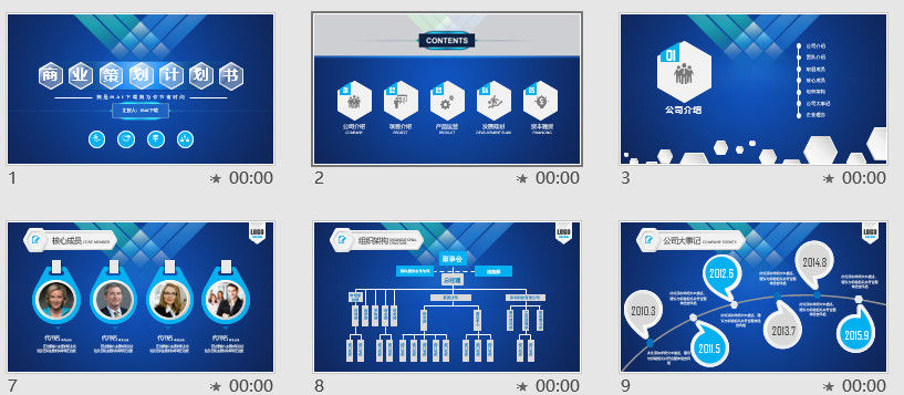 蓝色大气商业计划策划书PPT模板