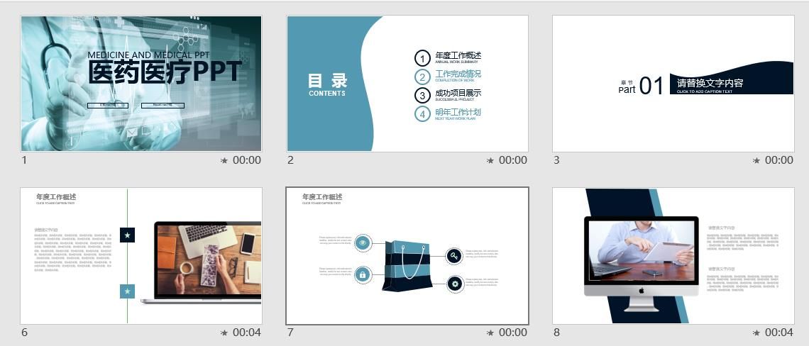  医药医疗化学实验科研报告PPT模版