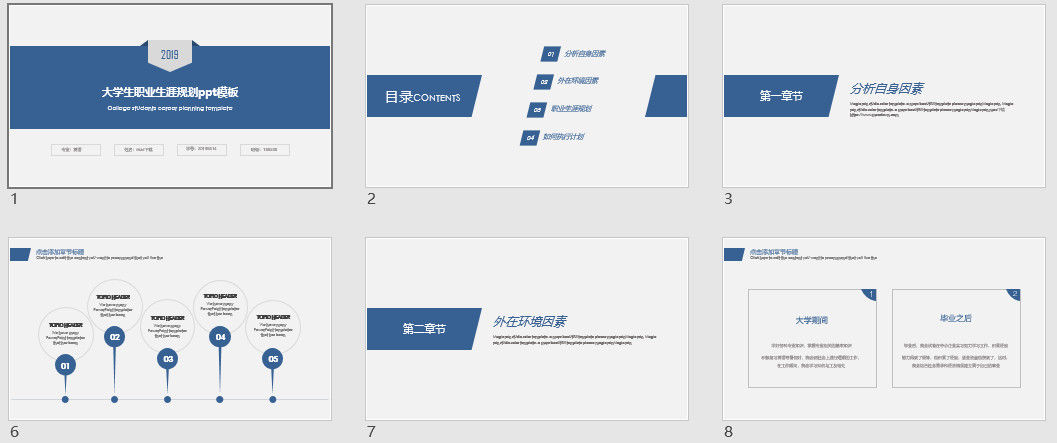 大学生职业生涯规划ppt模板