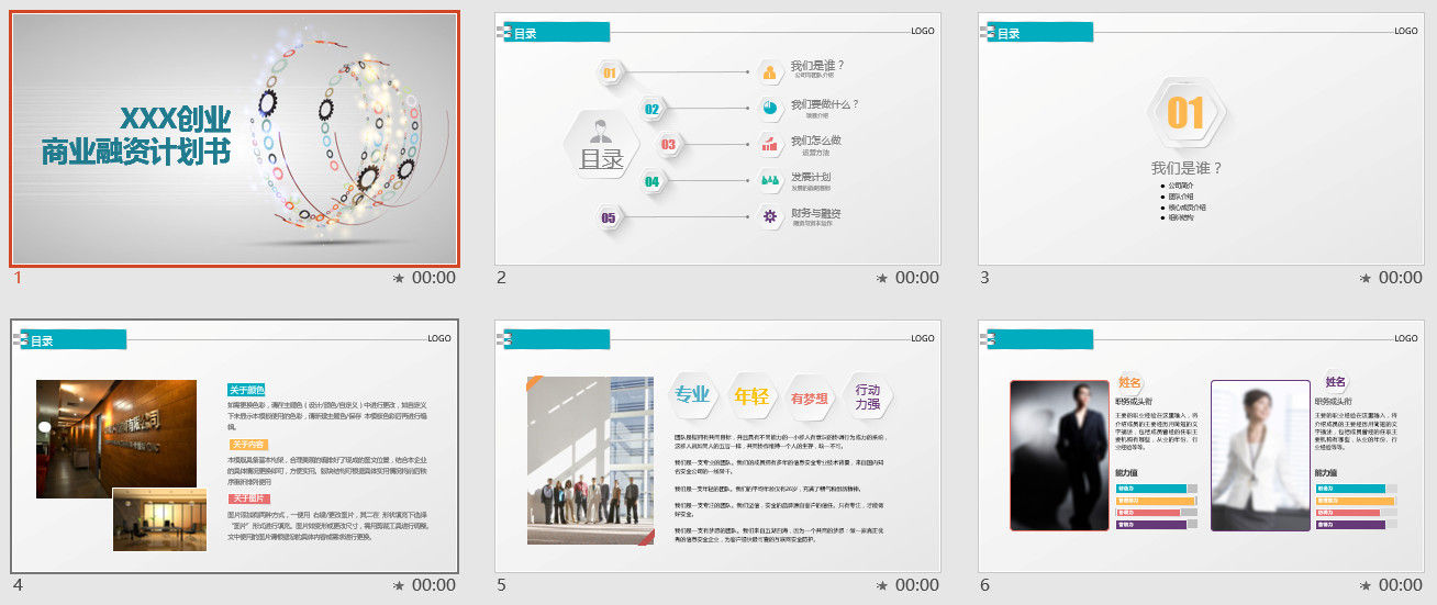 精美简约创业商业融资计划书PPT模板