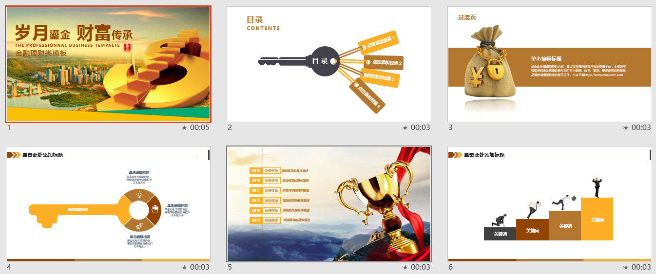 金色大气金融理财类PPT模板