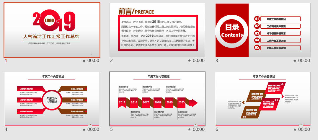 大气简洁工作汇报工作总结ppt模板