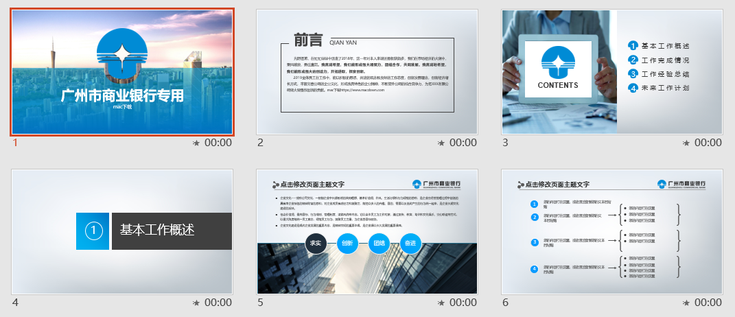 广州市商业银行专用PPT模板