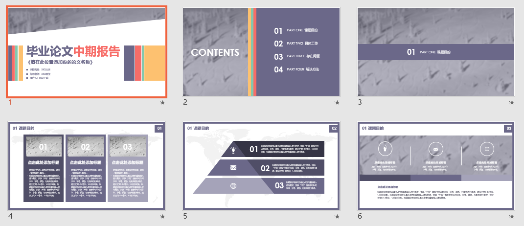 毕业论文中期报告PPT模板