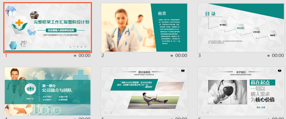 完整框架医疗工作汇报暨阶段计划PPT模板