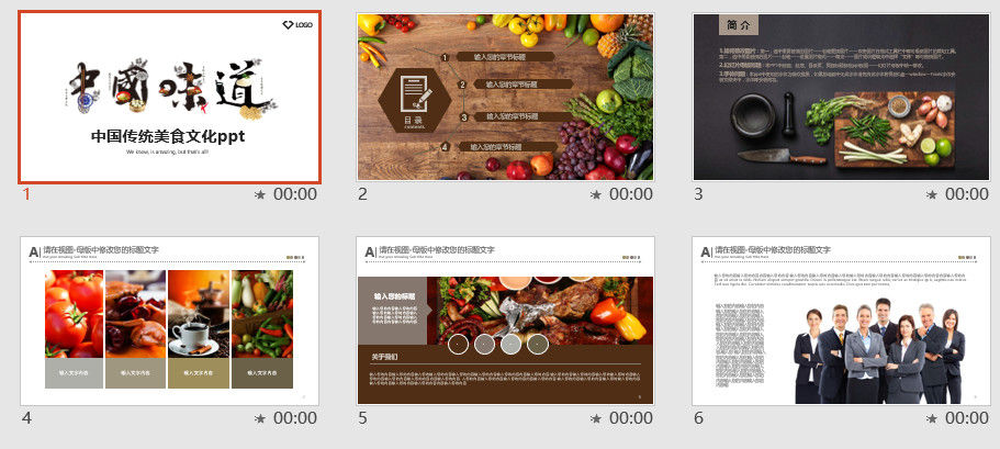 中国传统美食文化ppt模板