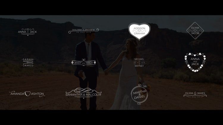 优雅的婚礼标题动画AE模板