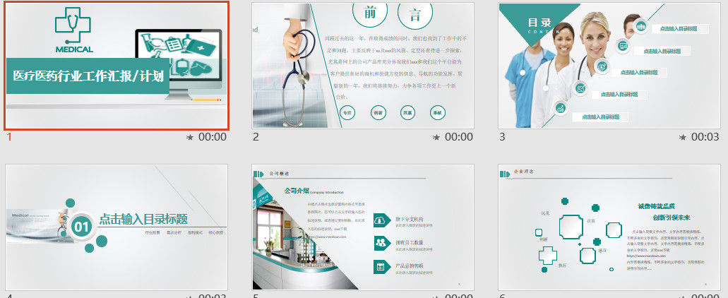 创意医疗医药行业工作汇报计划PPT模板