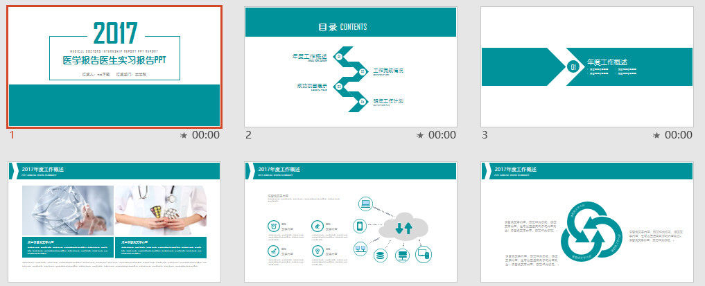 简约创意医学报告医生实习报告PPT模板