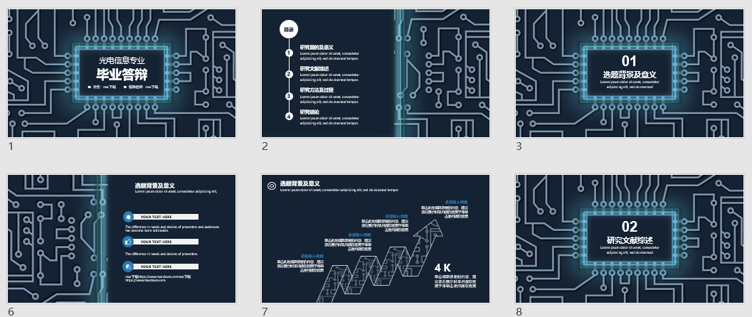 光电信息专业毕业答辩PPT模板