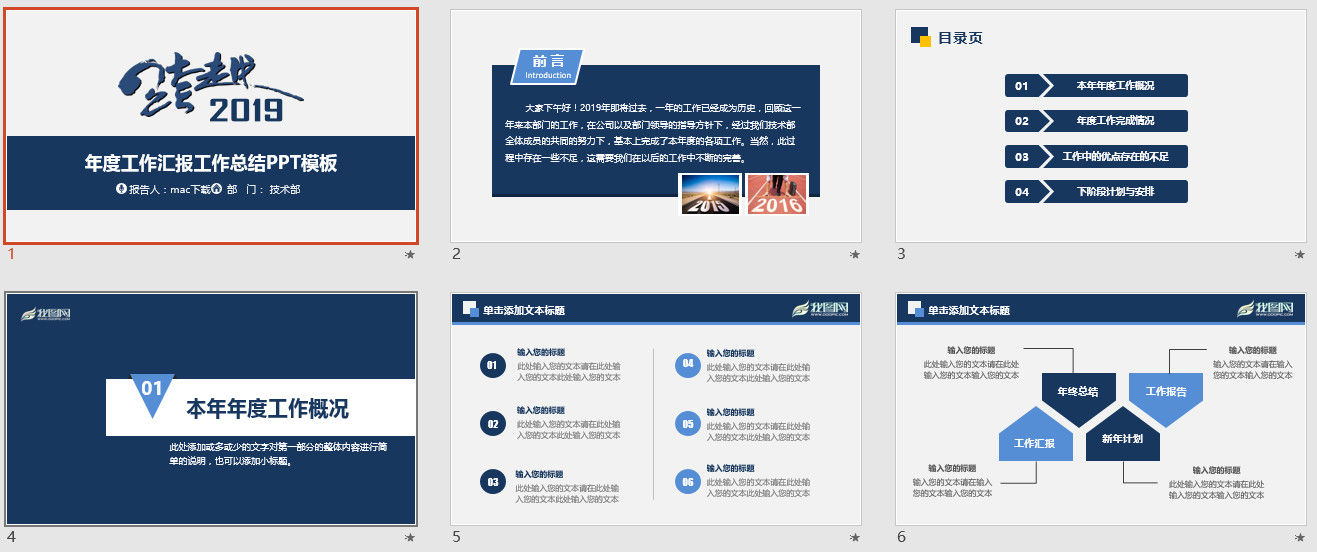 精品年度工作汇报总结PPT模板
