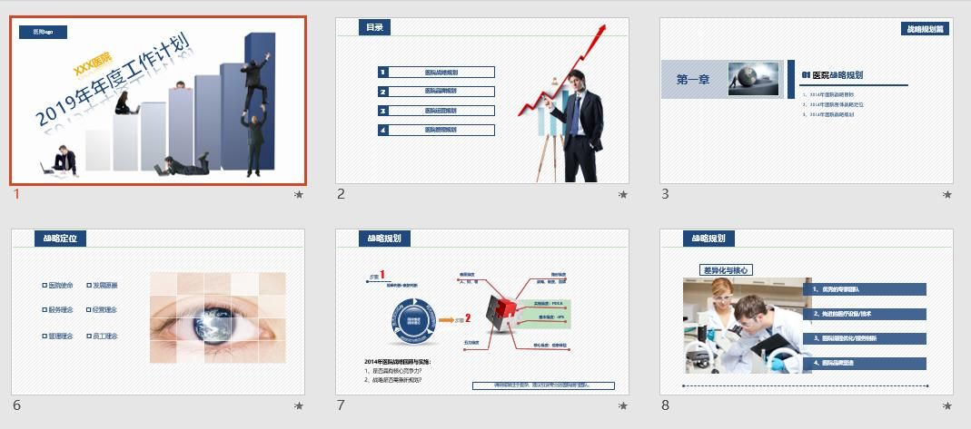2019年医院年度工作计划PPT模板