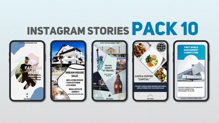 为Instagram帐户创建故事的创意AE模板素材