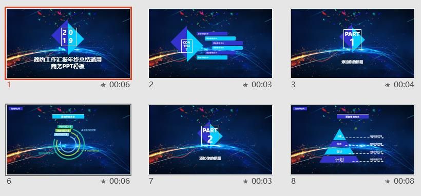 2019简约工作汇报年终总结通用商务PPT模板