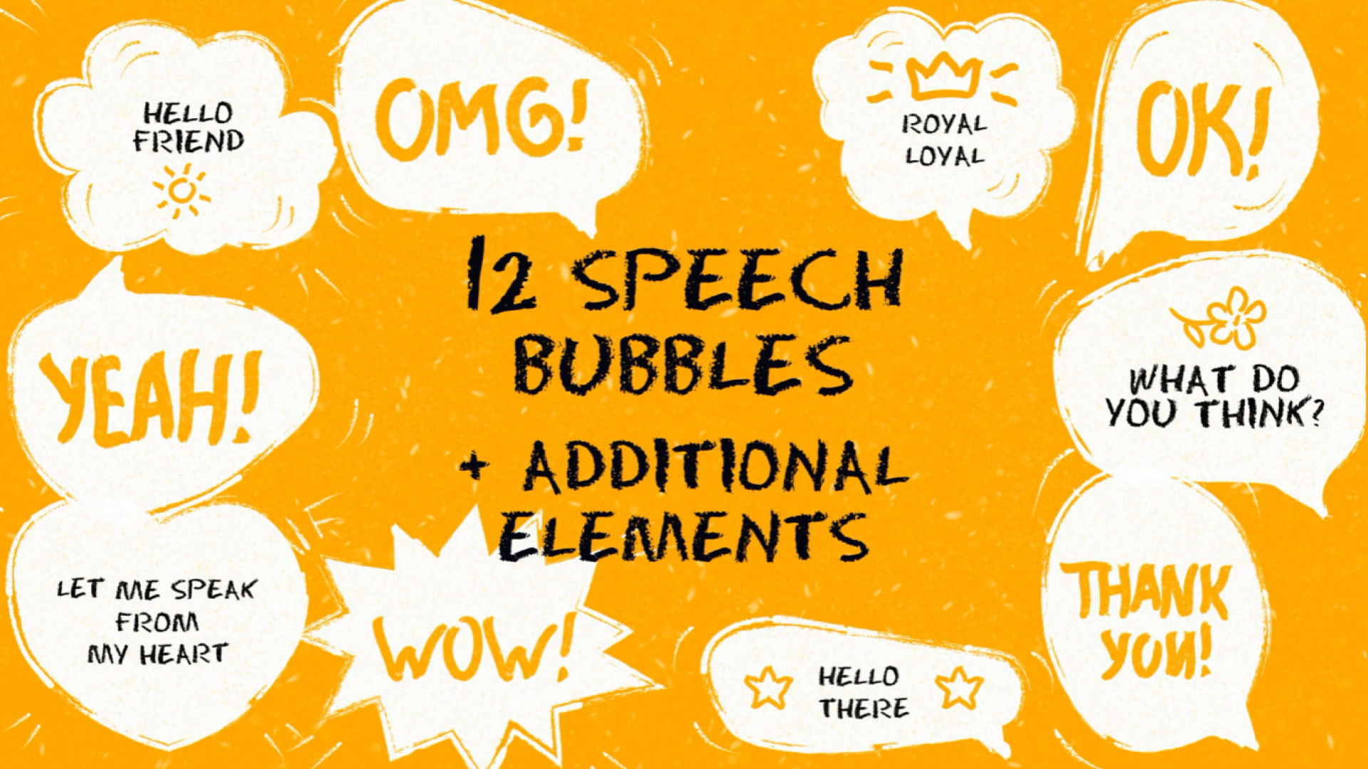 12个有趣的语音泡泡动态动画元素AE模板