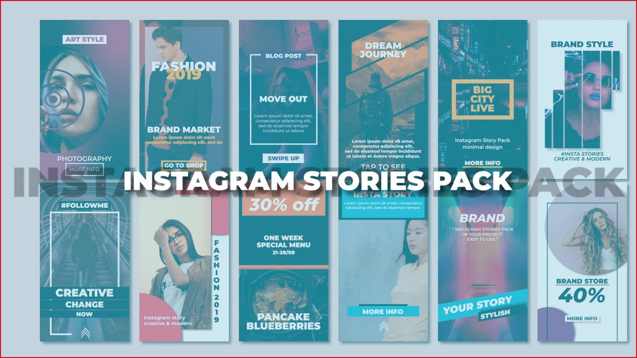 12个时尚的Instagram故事场景pr宣传模板