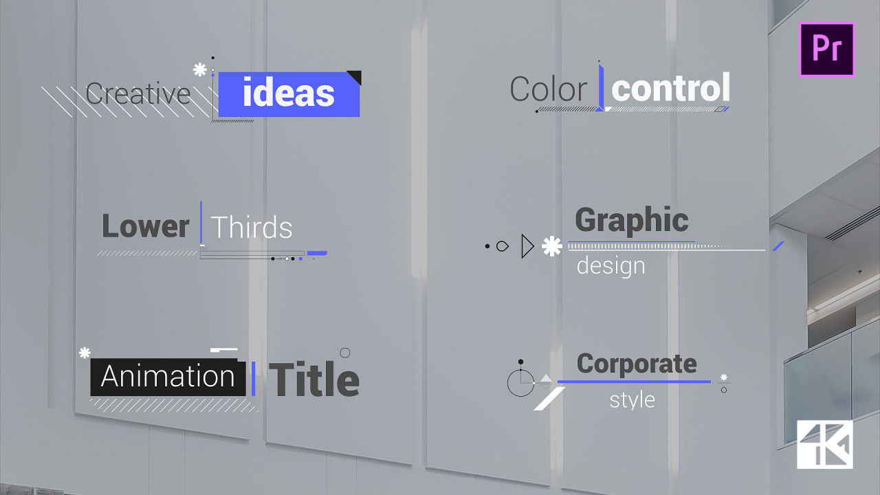 独特创意动态动画企业标题pr模板Titles Corporate V.3