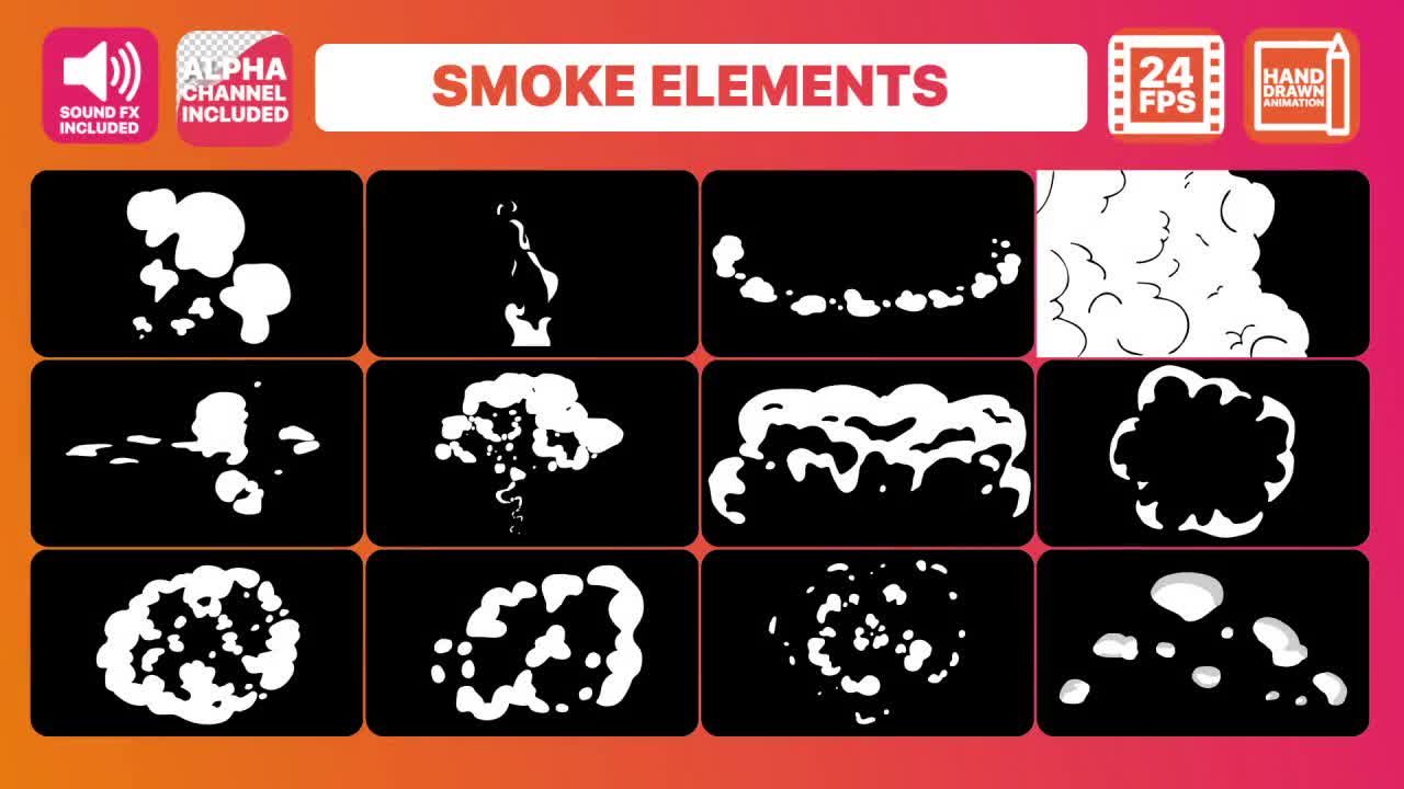 12个手绘烟雾元素AE模板