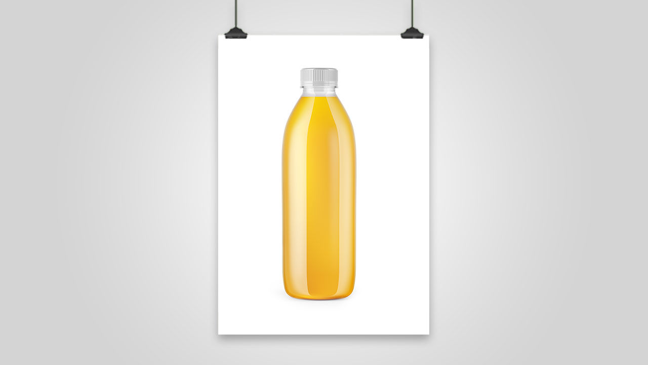 装有橙汁的透明塑料瓶TIF样机模板