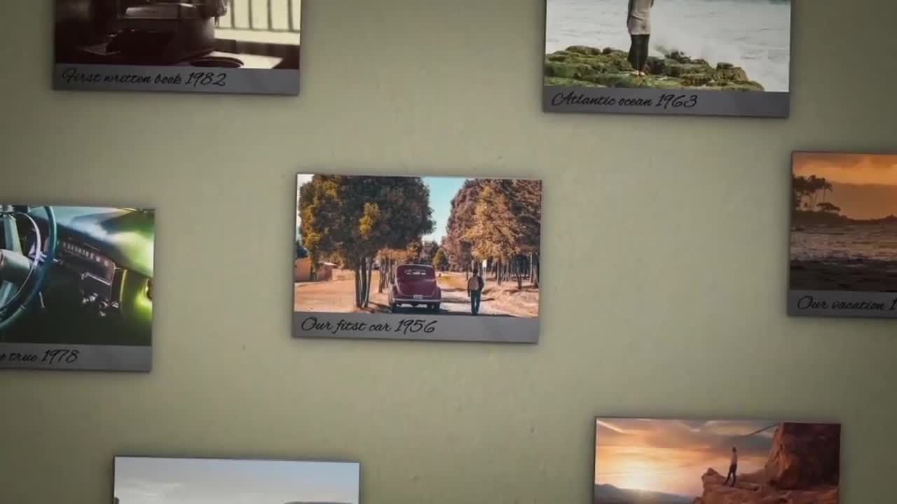 旧墙照片动画效果AE模板
