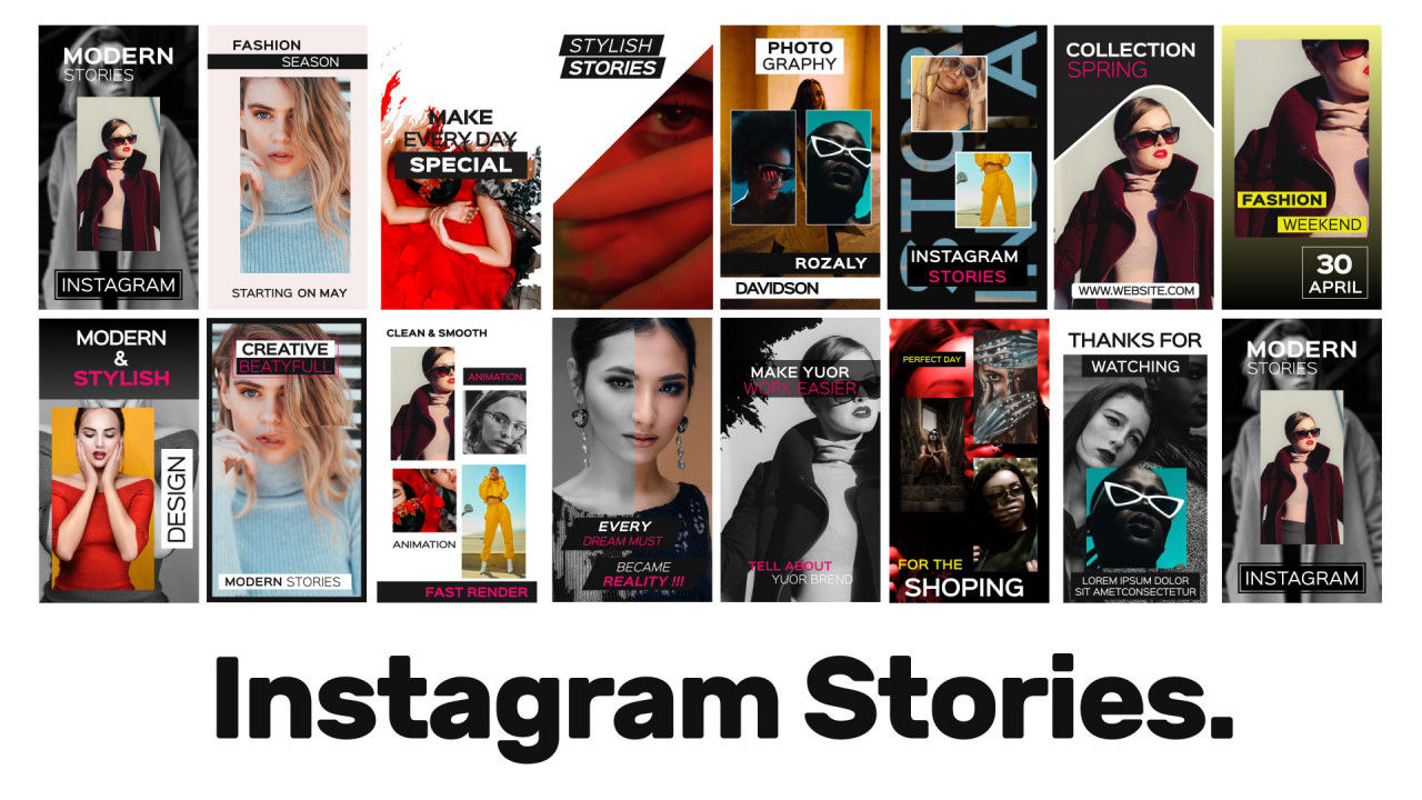 15个创造性动画的新社交媒体Instagram故事Pr模板