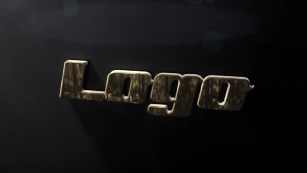 深色金属元素专业电影动画徽标展示AE模板