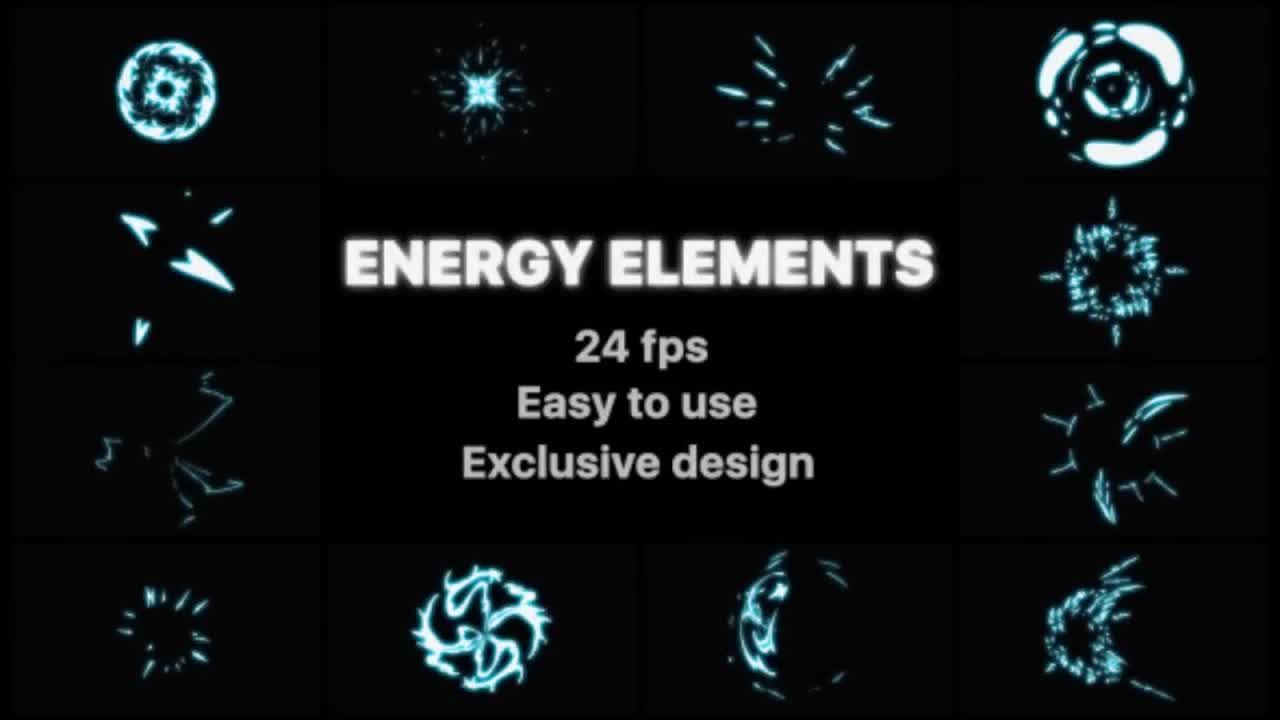 快速动态的动画能量元素AE模板