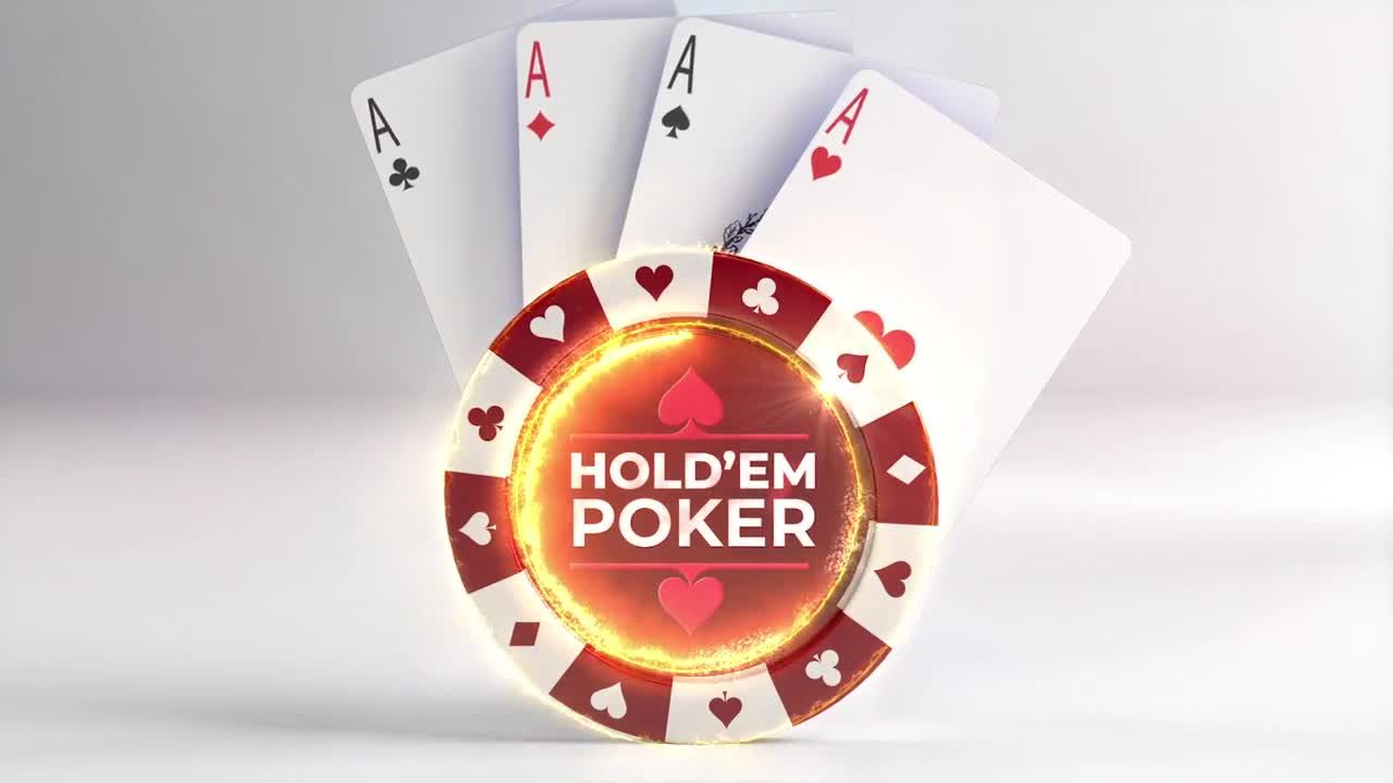 扑克筹码和扑克牌背景的动态动画徽标展示pr模板