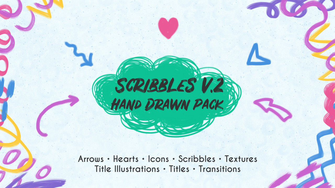 pr创意手绘素材Scribbles v.2模板