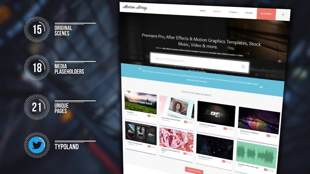 4K网站设计文本动画展示AE模板