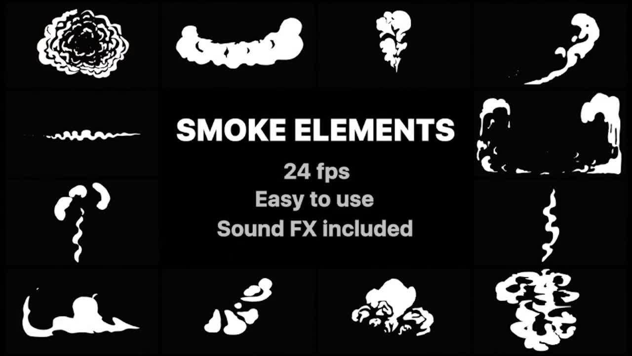 手绘烟雾元素动画AE模板
