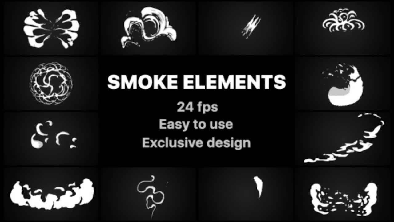 12个手绘烟雾元素的精彩集合AE模板
