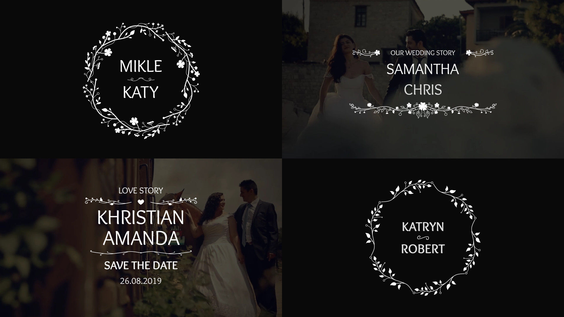 盛大而优雅的4K高清婚礼标题动画Pr模板