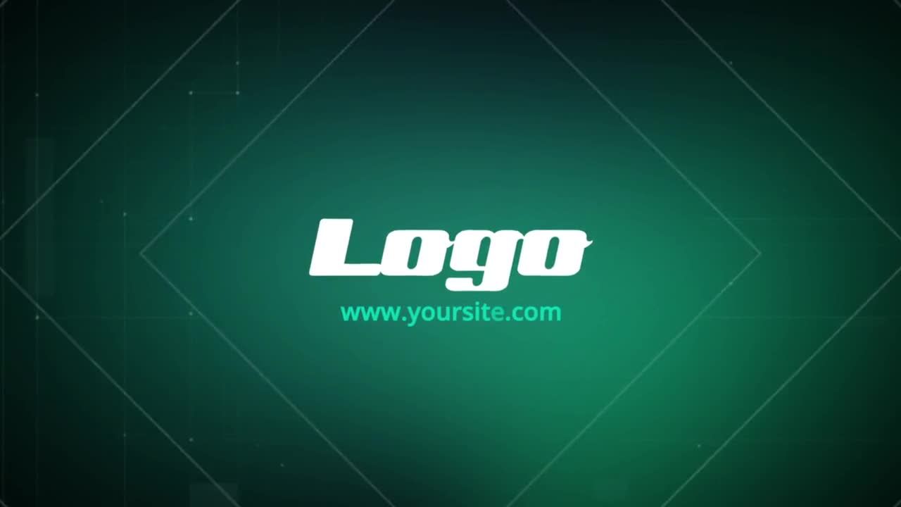 平滑的几何图形商业logo展示AE模板