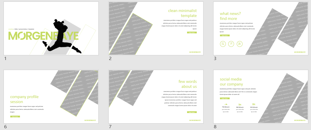 简约绿色公司介绍英文PPT模板