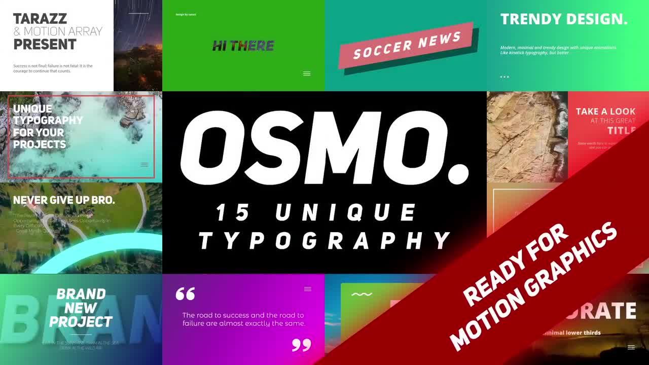 炫酷的Osmo排版标题动画AE模板