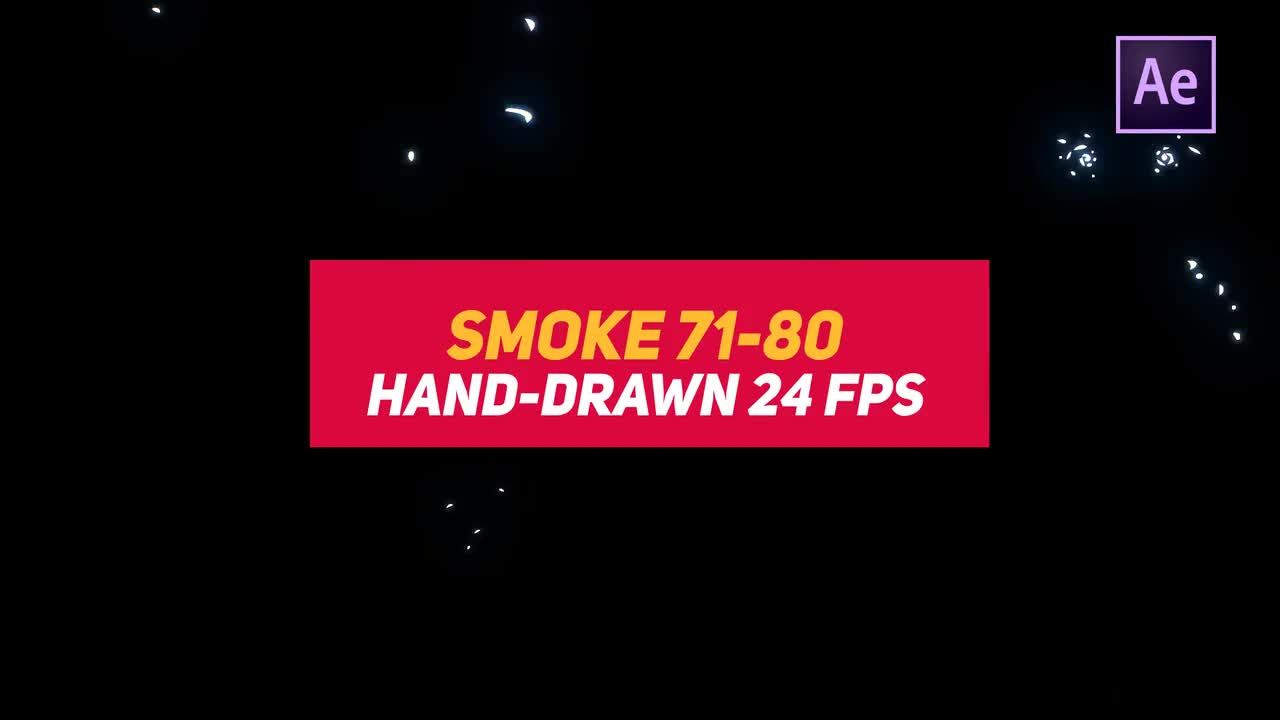 24个手绘液体元素烟雾71-80AE模板