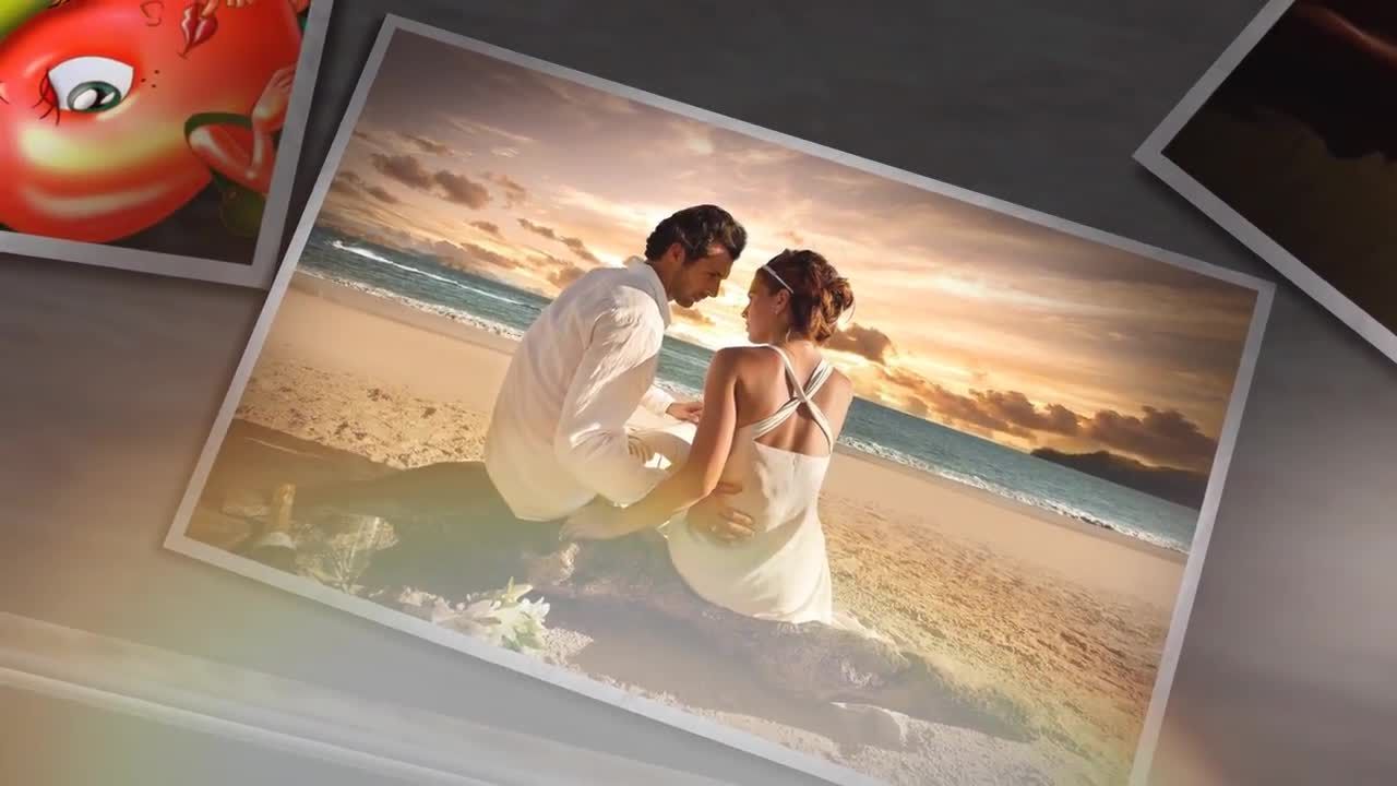 家庭或婚礼照片浪漫幻灯片AE模板