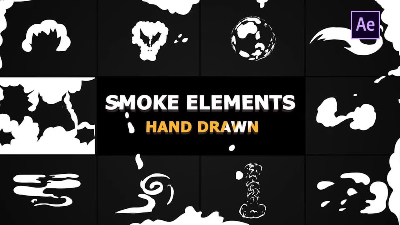 2D手绘烟雾元素AE模板