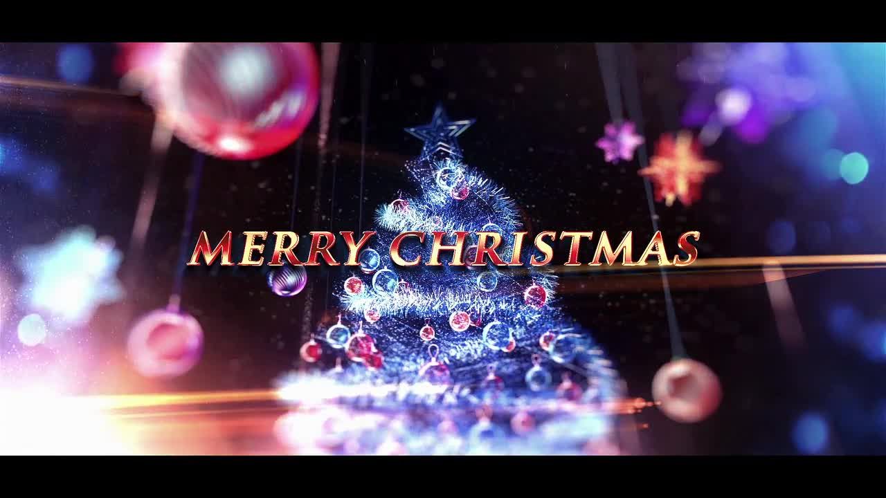 时尚的圣诞场景和闪亮文字动画AE模板