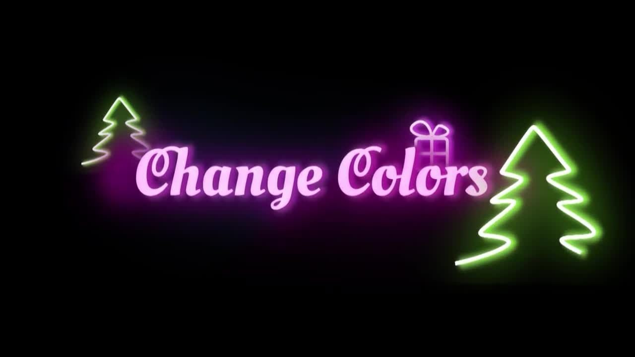 霓虹灯圣诞logo动画PR模板