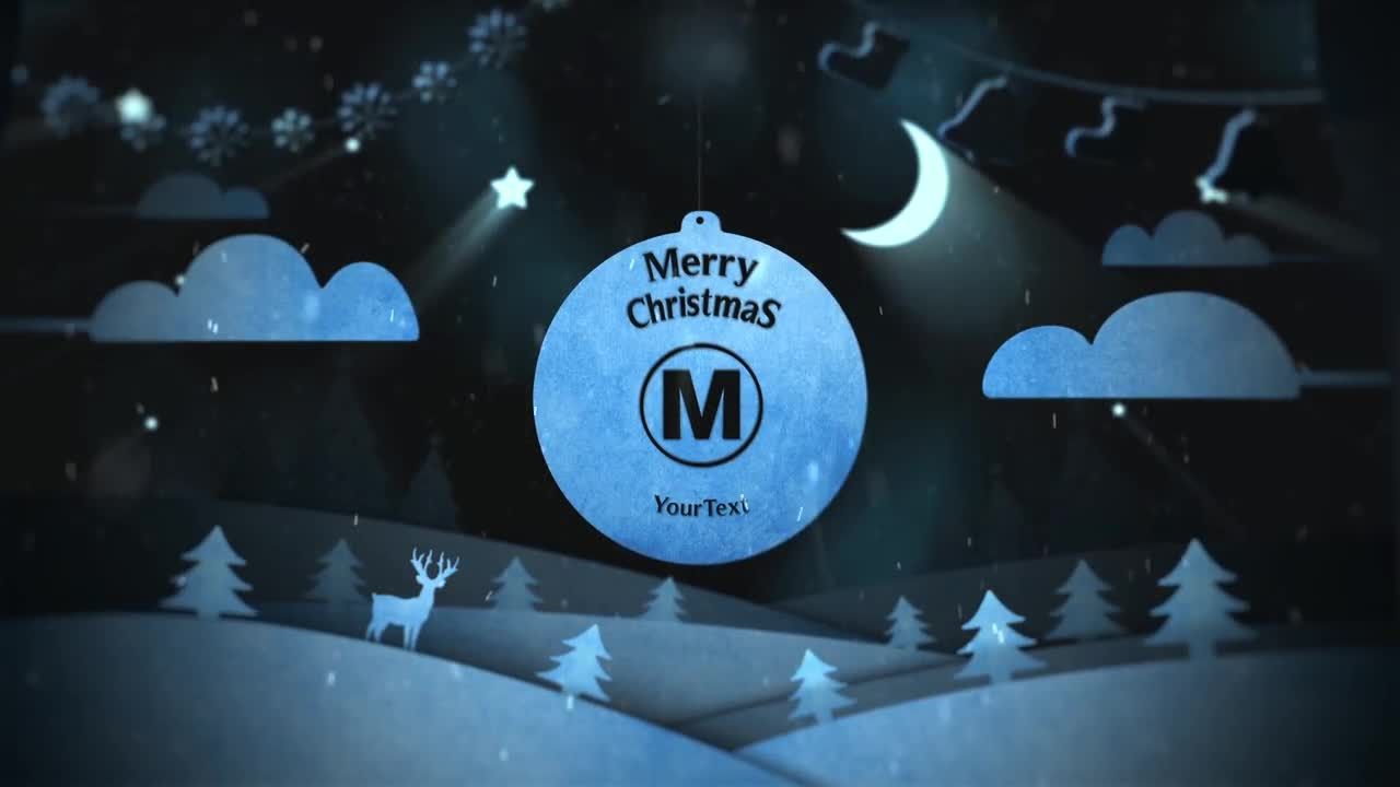 设计精美的圣诞节场景弹出Logo效果 AE模板