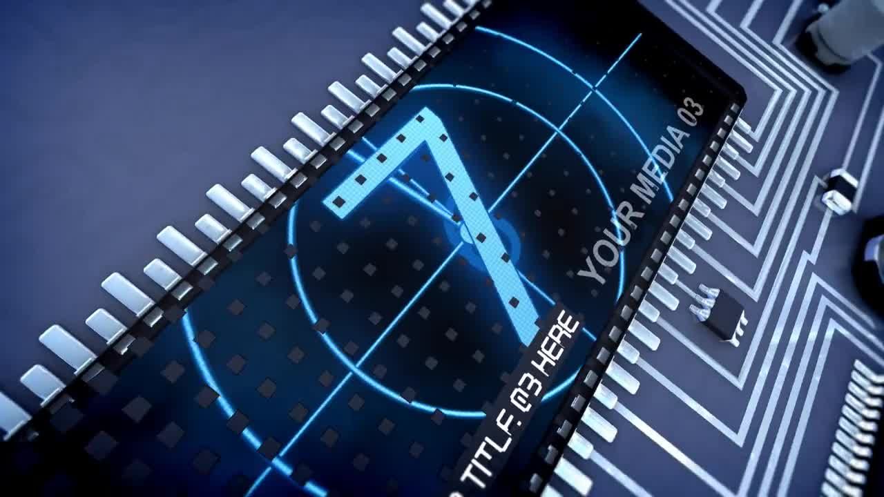 高科技创意信号线路动画片头AE模板