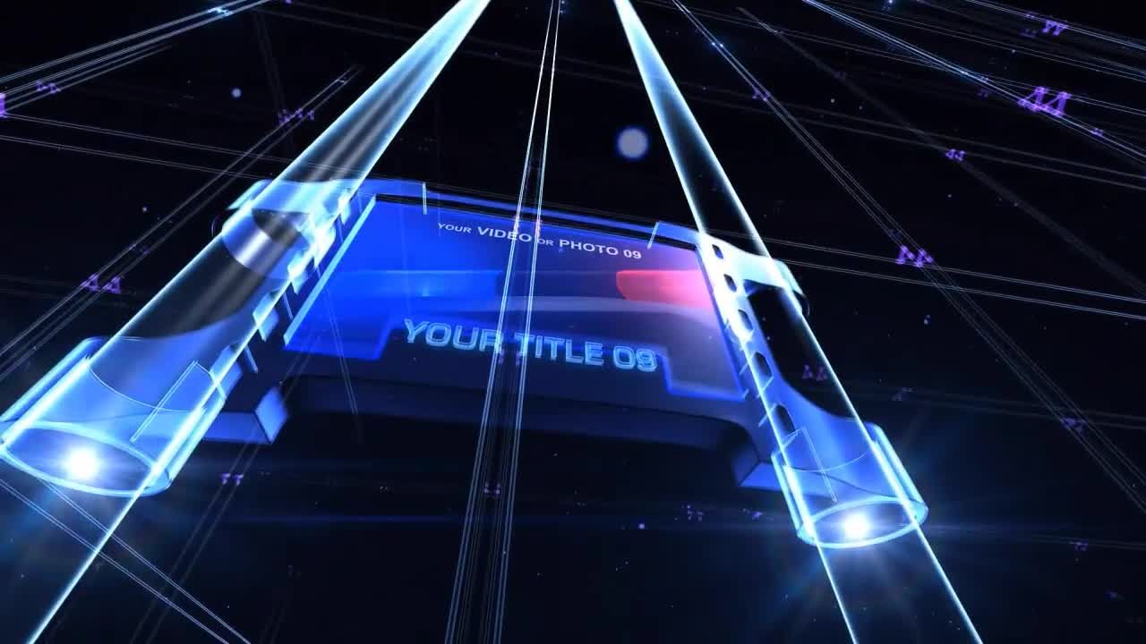 酷炫的三维霓虹舞台场景滑动动态显示AE模板