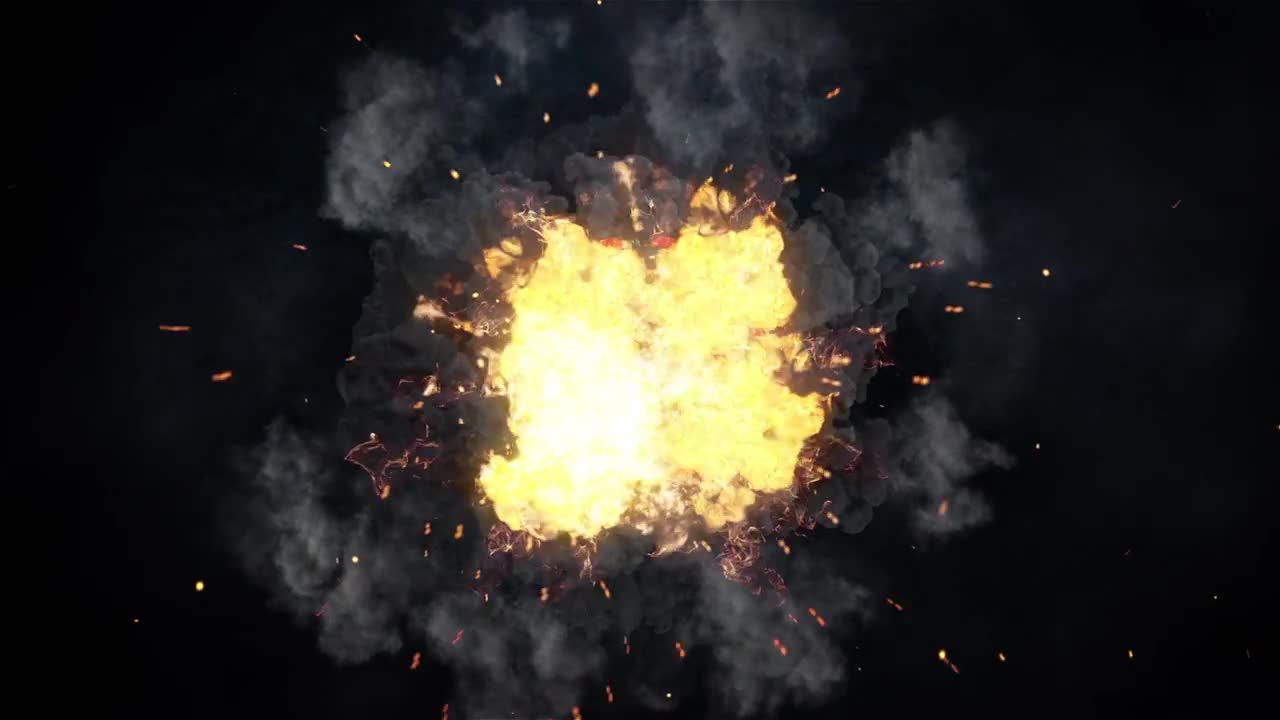 爆炸火热效果logo展示动画AE模板